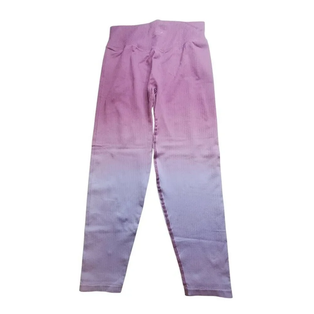 New VS Pink Active High Rise Pink/Purple Ambre Athletic pants Size L